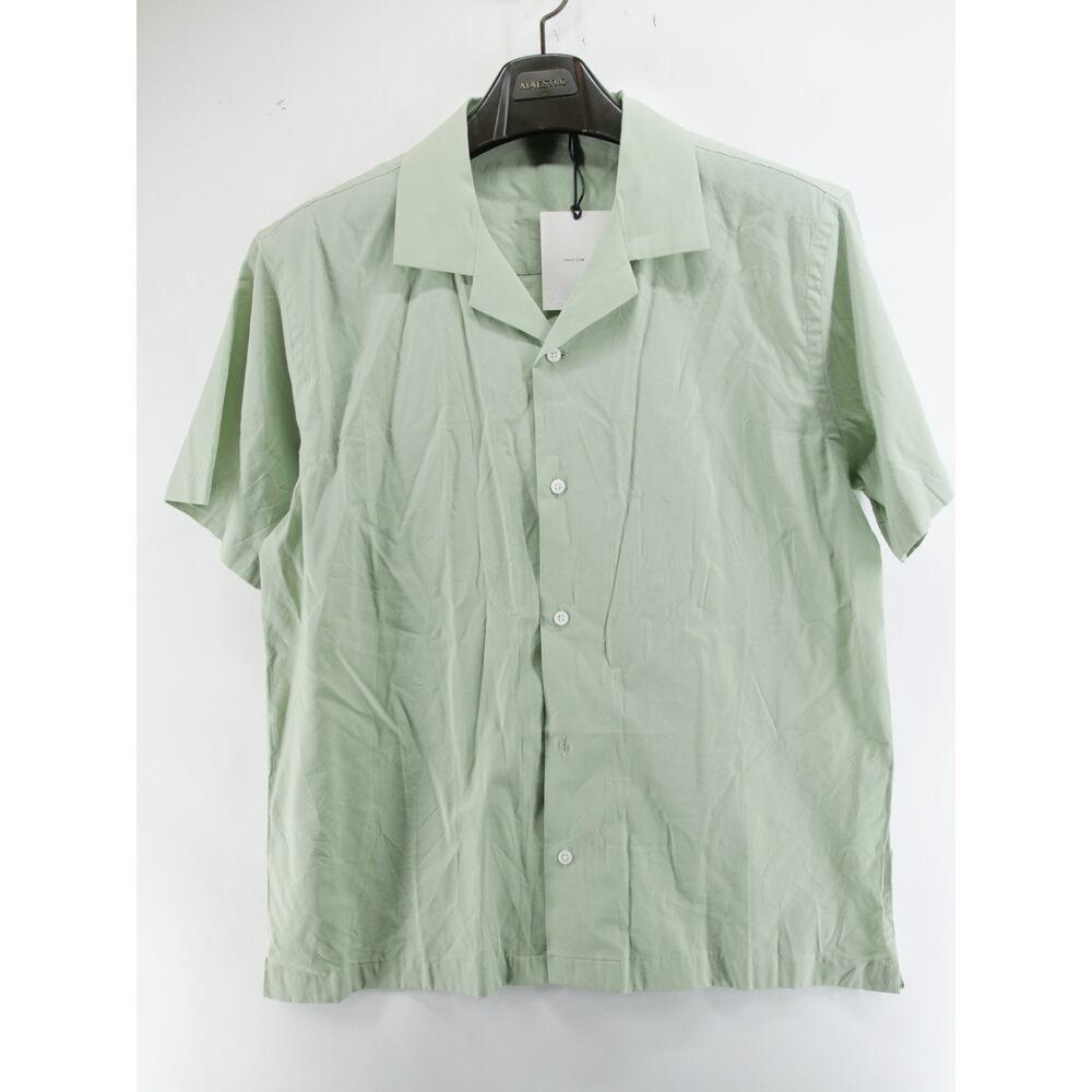Italic Short Sleeve Button Up L Green Solid Casual Comfort NWT Rayon Cotton